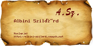 Albini Szilárd névjegykártya